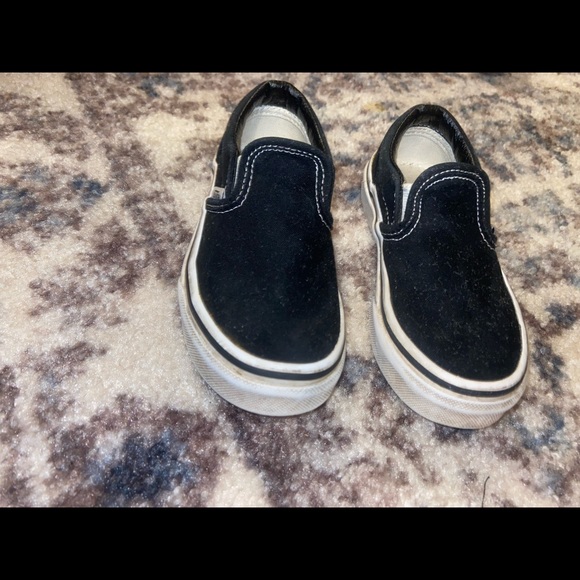 Kids Black Van Slide Sneakers size 11c - Picture 7 of 8